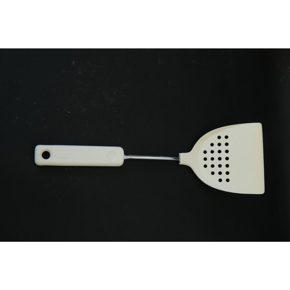 Vintage EKCO Cream Melamine Turner Spatula with a chrome-plated shank